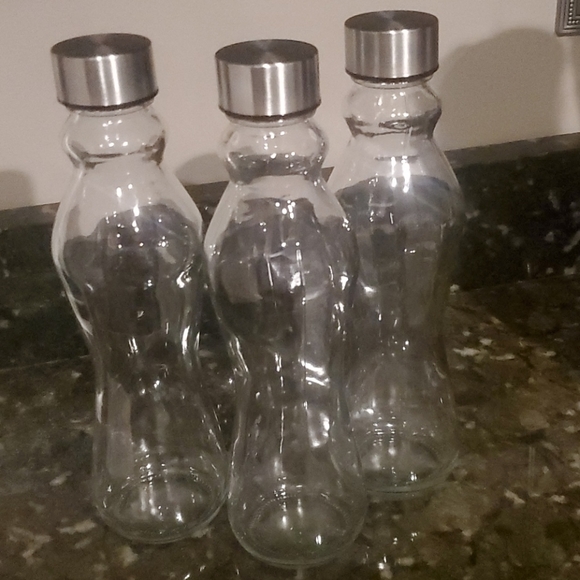 Glass Water Bottles set of 3 - Picture 2 of 6